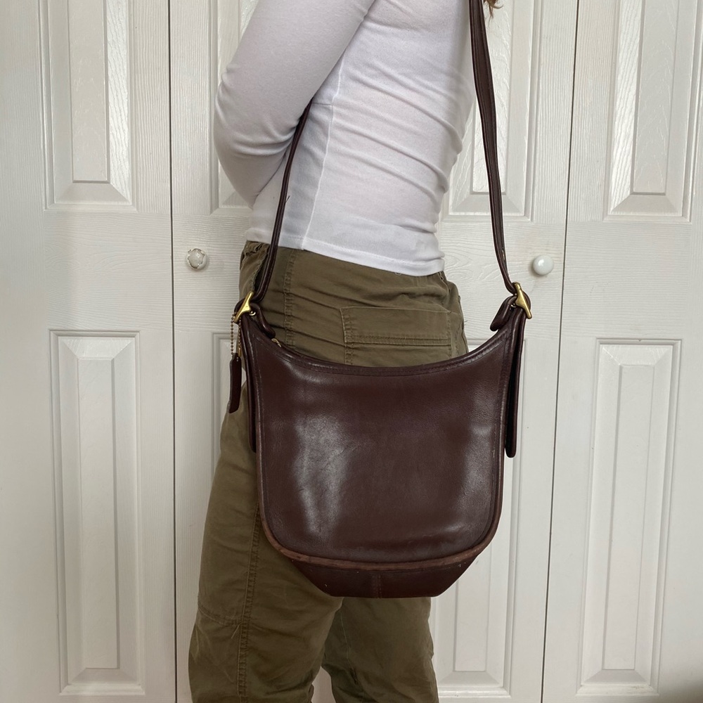 Vintage Leather Brown Coach Crossbody